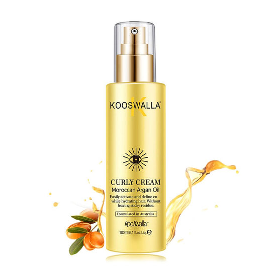 Kooswalla curl cream that enhances natural curls, defines and holds curls in place, and restores bounce and shine — ideal for salon professionals, retail customers, and wholesale supply.