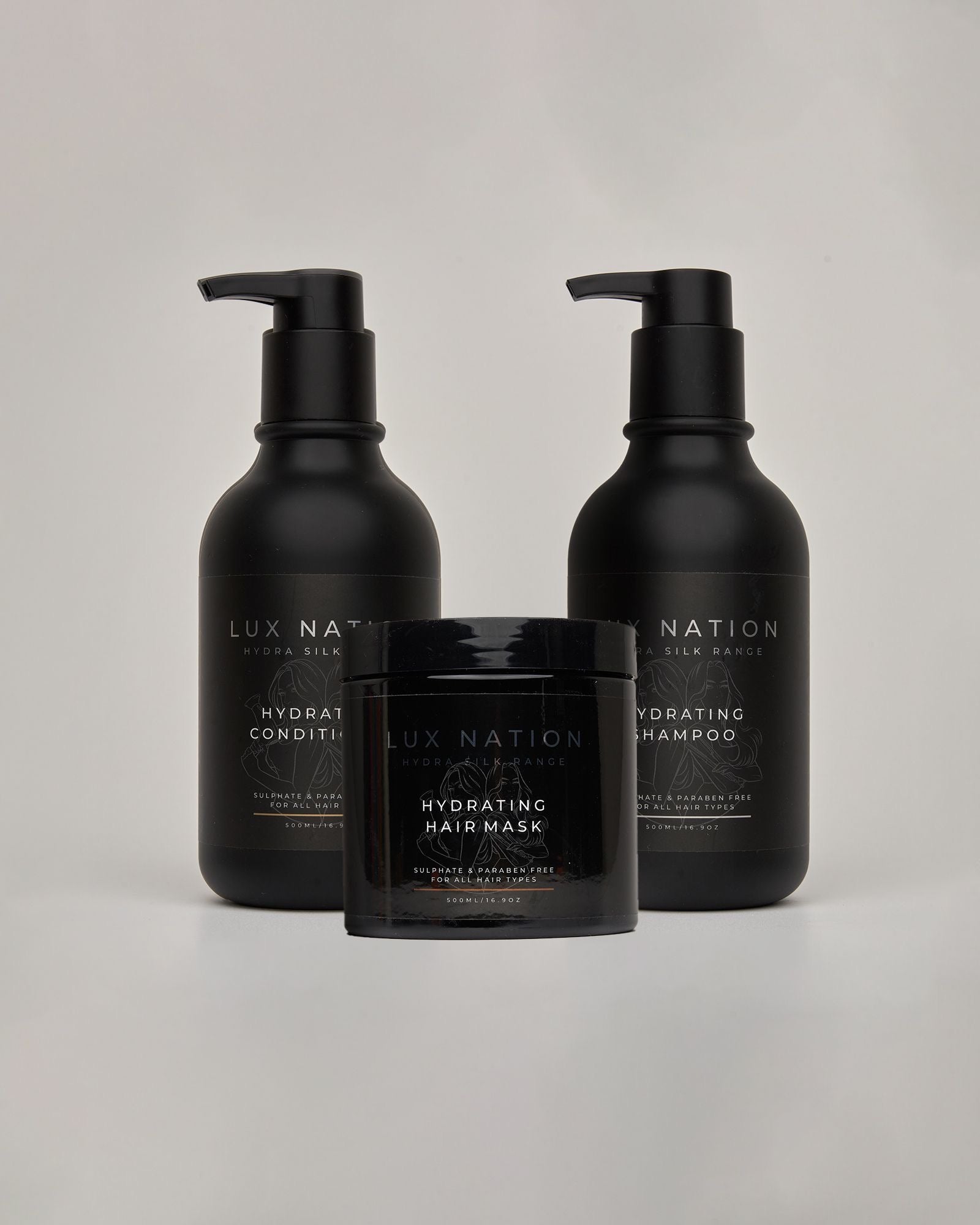 Hydra silk shampoo + conditioner + mask